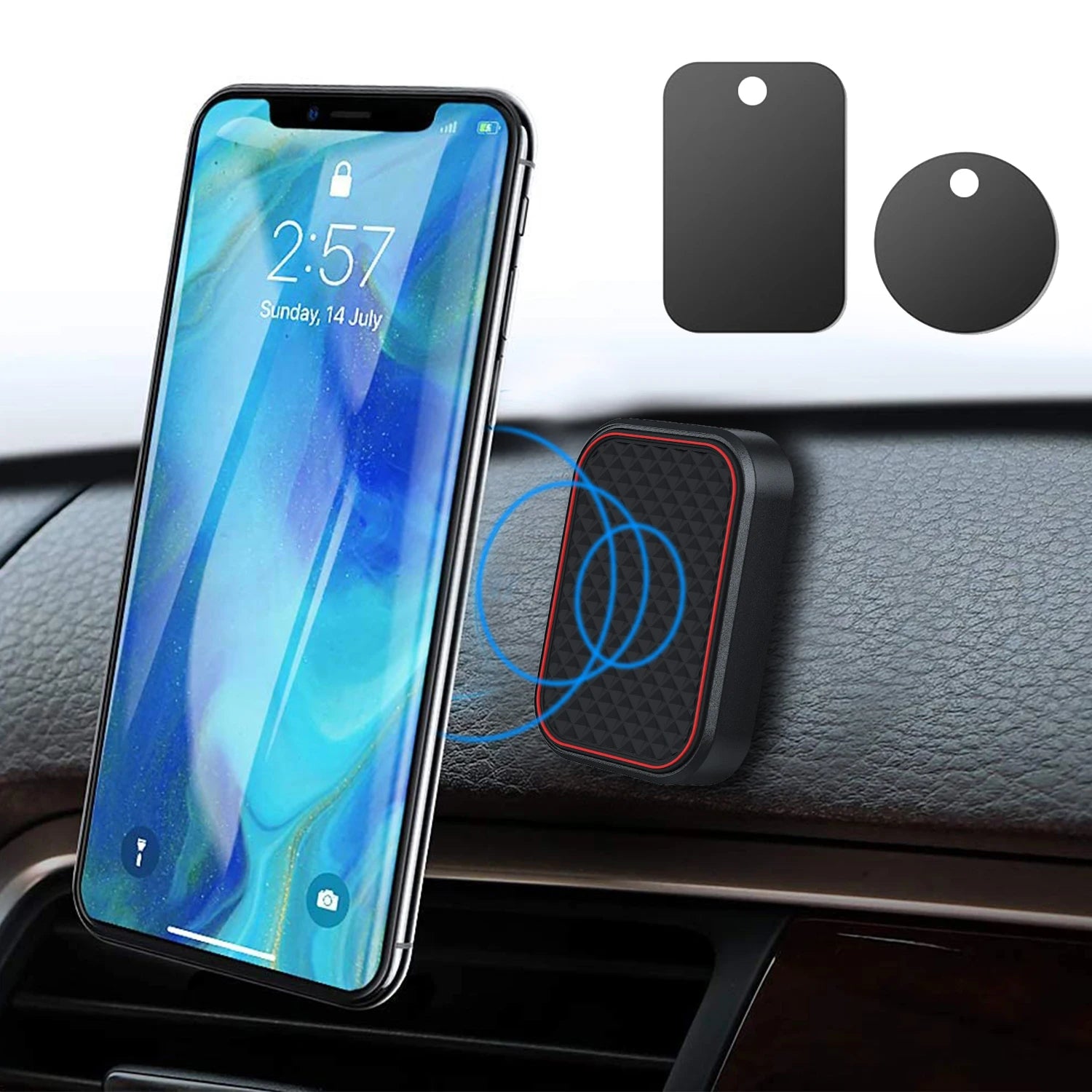 Strong Magnetic Car Phone Holder - Flat Dashboard Mount with Powerful Magnets