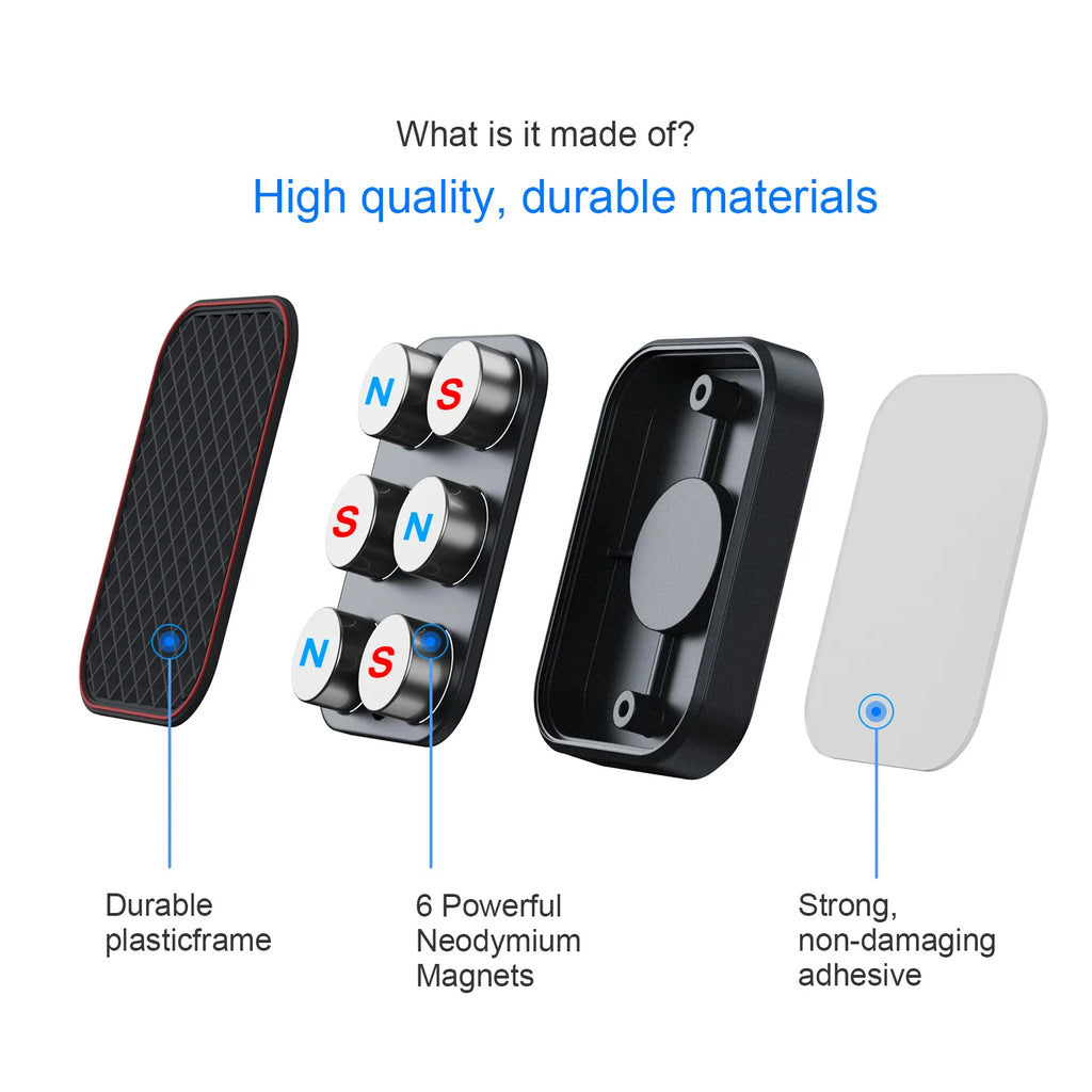Strong Magnetic Car Phone Holder - Flat Dashboard Mount with Powerful Magnets